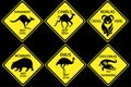 Australian warning road signs icons